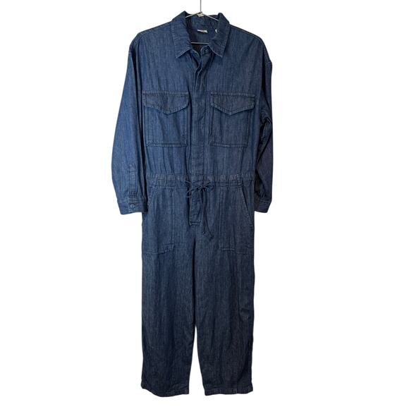 Levi's Baggy Surplus Jumpsuit Dark Wash Denim Small Coveralls Boilersuit Utility - Picture 5 of 11